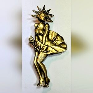 Wendy Gell brooch Marilyn Monroe As The Statue Of Liberty Very Rare.